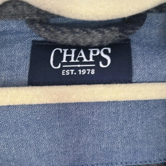 Chaps flannel button-down shirt size XXL gray and black casual pockets in front - Picture 4 of 8